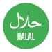 Donker groen Halal icoon